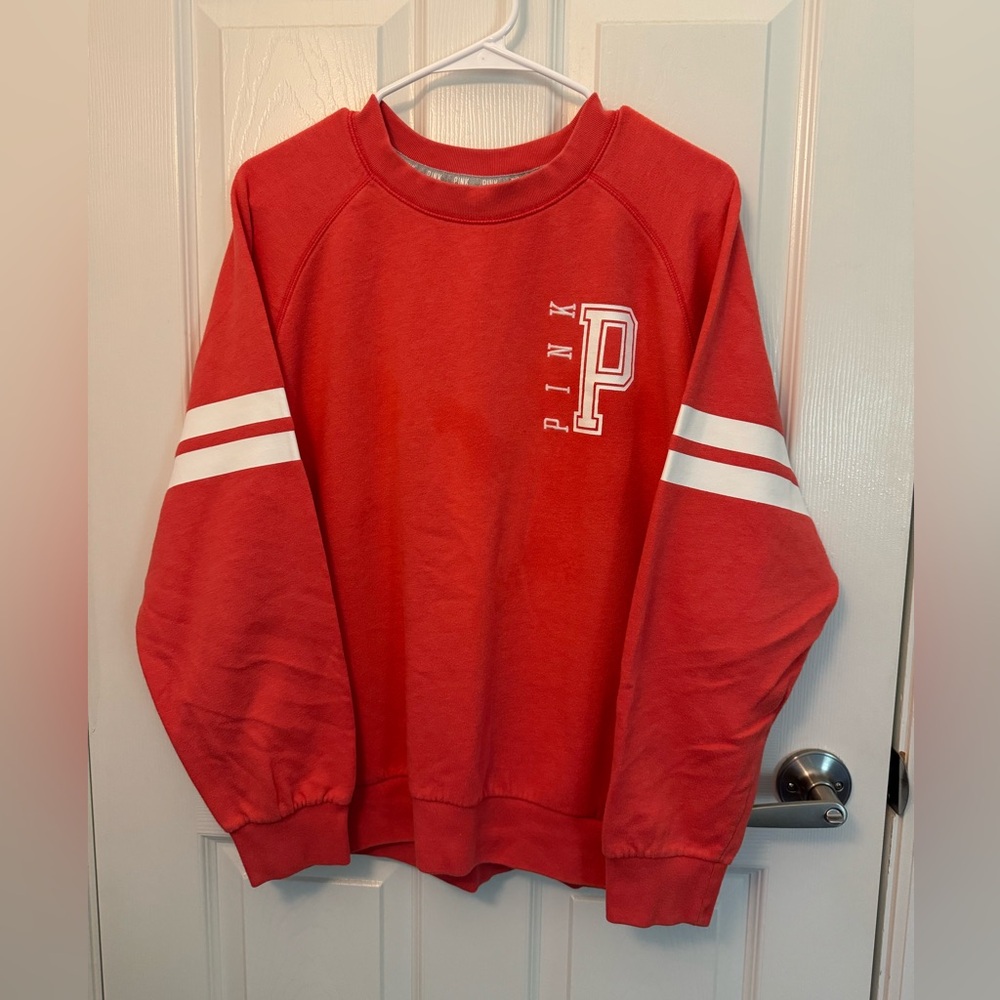 PINK VS Women’s Oversized Crewneck Sweatshirt, Orange, Size M